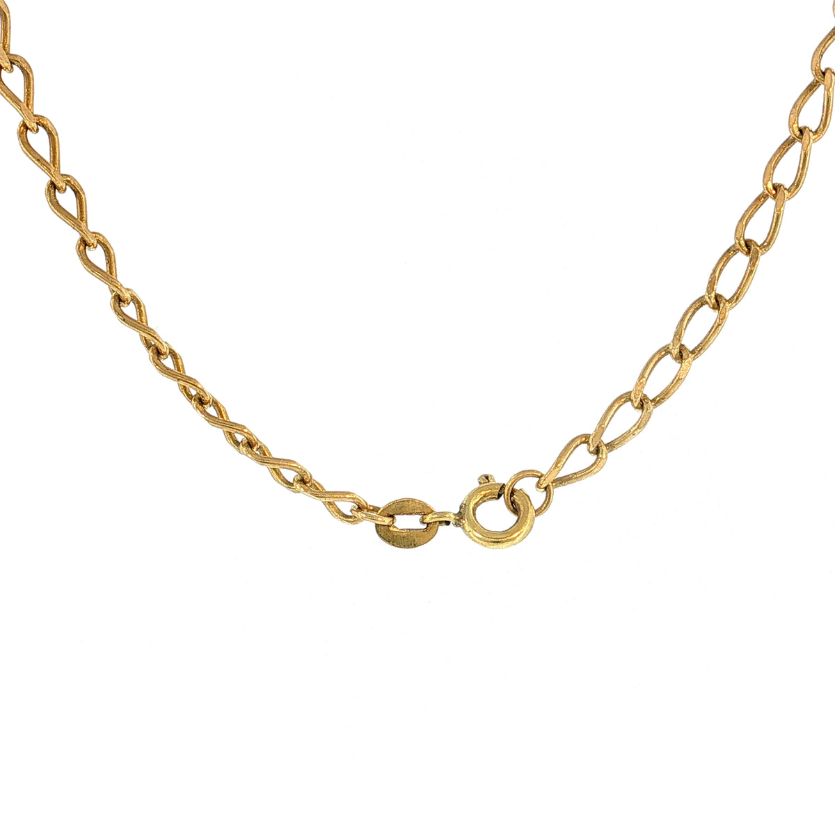 22 Inch Oval Curb Link Chain Necklace 18k Yellow Gold