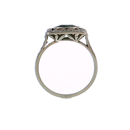1.48 Antique Cushion Cut Sapphire Engagement Ring 18K