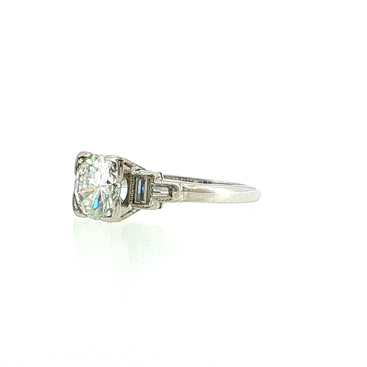 1.28 Vintage Transitional Diamond Engagement Ring 14k