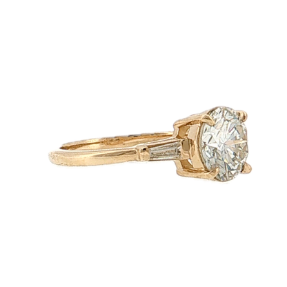 2.02 Vintage Round Brilliant Diamond Engagement Ring 14k - Right