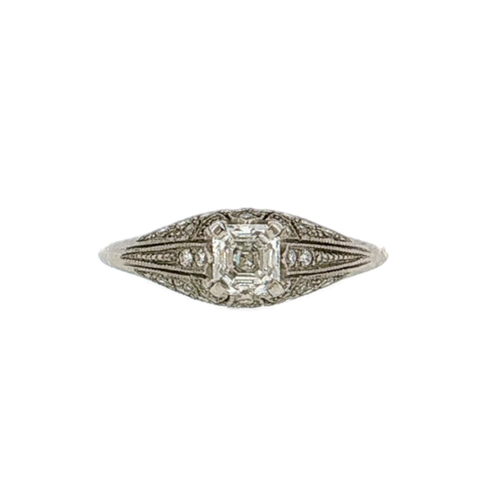 .50 GIA Emerald Cut Diamond Engagement Ring Platinum - Front