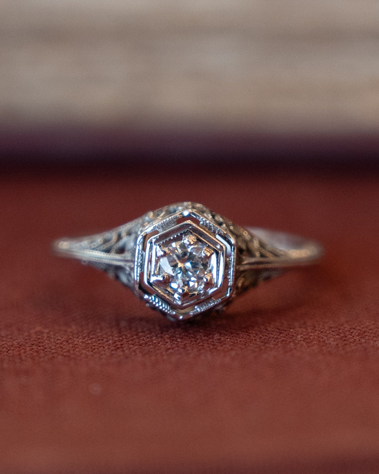 .12 Antique Deco Solitaire Engagement Ring 18k