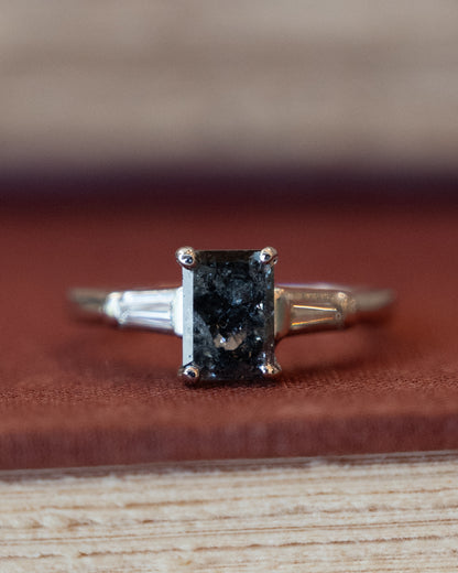 1.17 Vintage Emerald Cut Diamond Engagement Ring Platinum