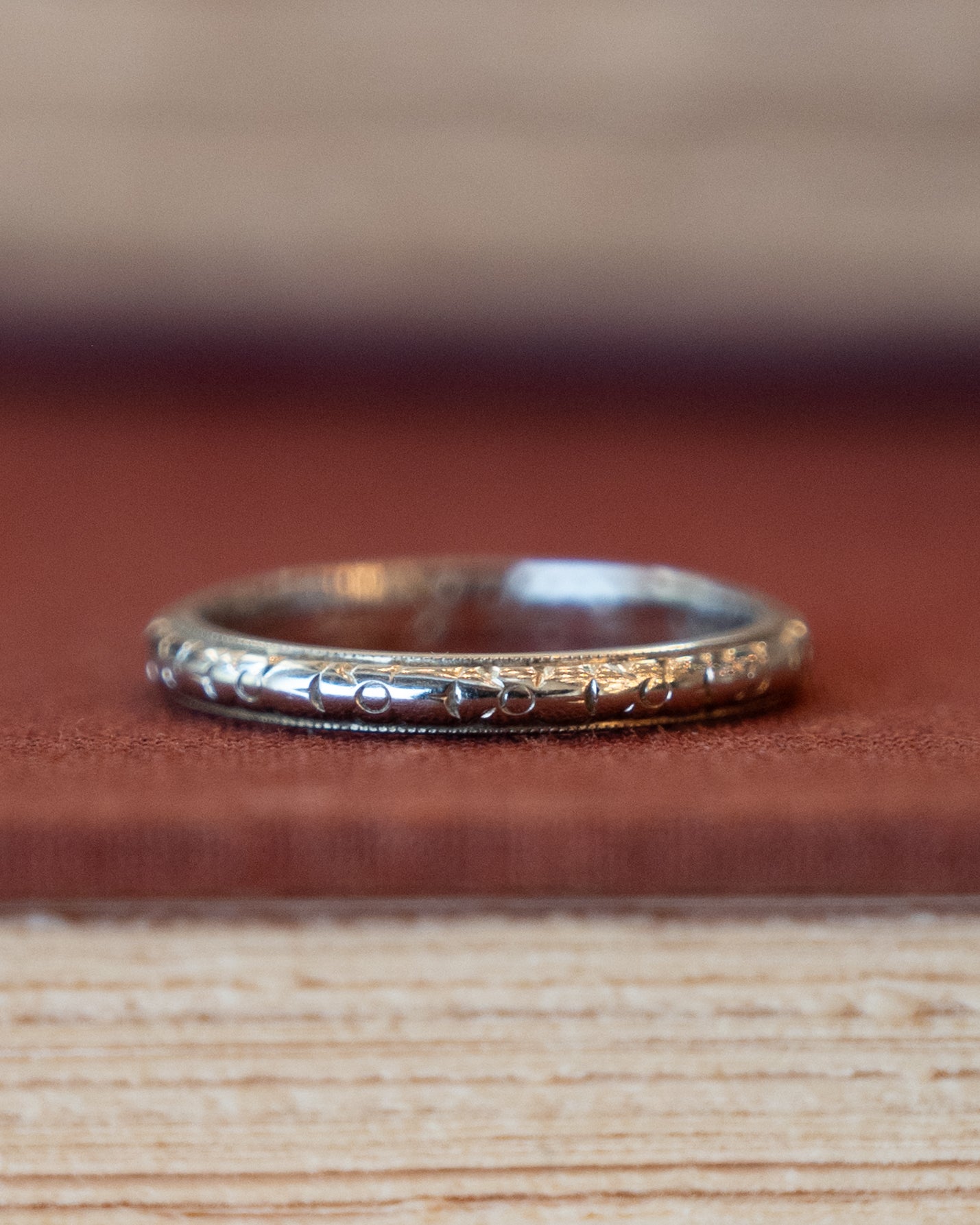 Antique Art Deco Orange Blossom Wedding Band 18k