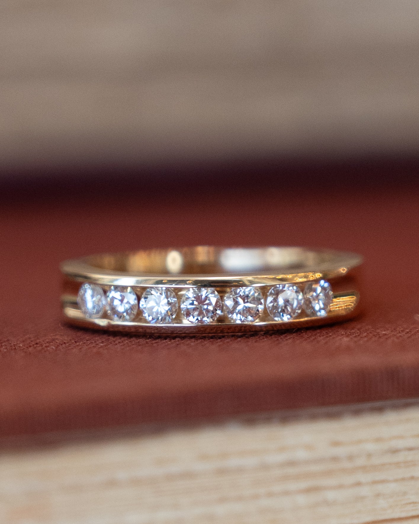 .46 Round Brilliant Diamond Wedding Band 14k