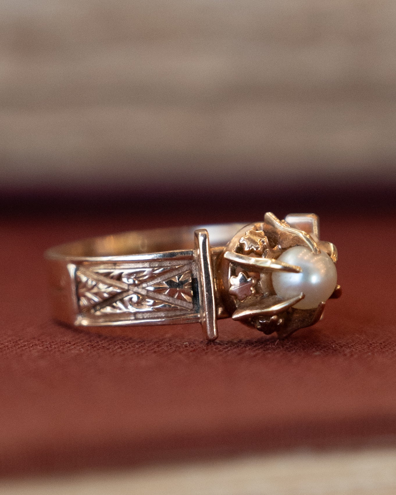 Antique Victorian Pearl Ring 14k Rose Gold