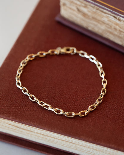 7" Oval Link Charm Bracelet in 14k Yellow Gold