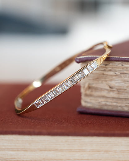 3 Carat Diamond Bangle Bracelet 18k Yellow Gold