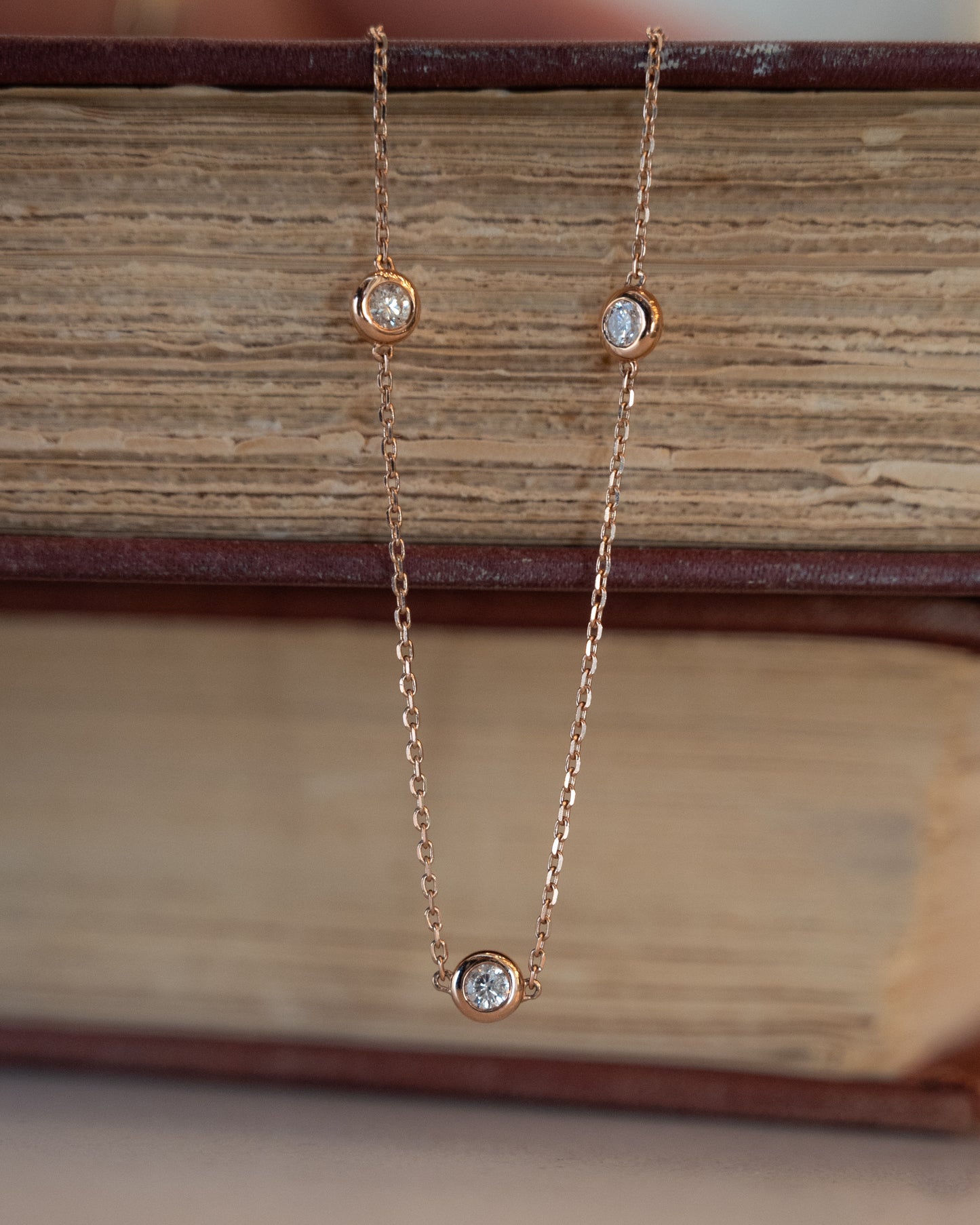 .77 Diamonds by the Yard Necklace 14k Rose Gold