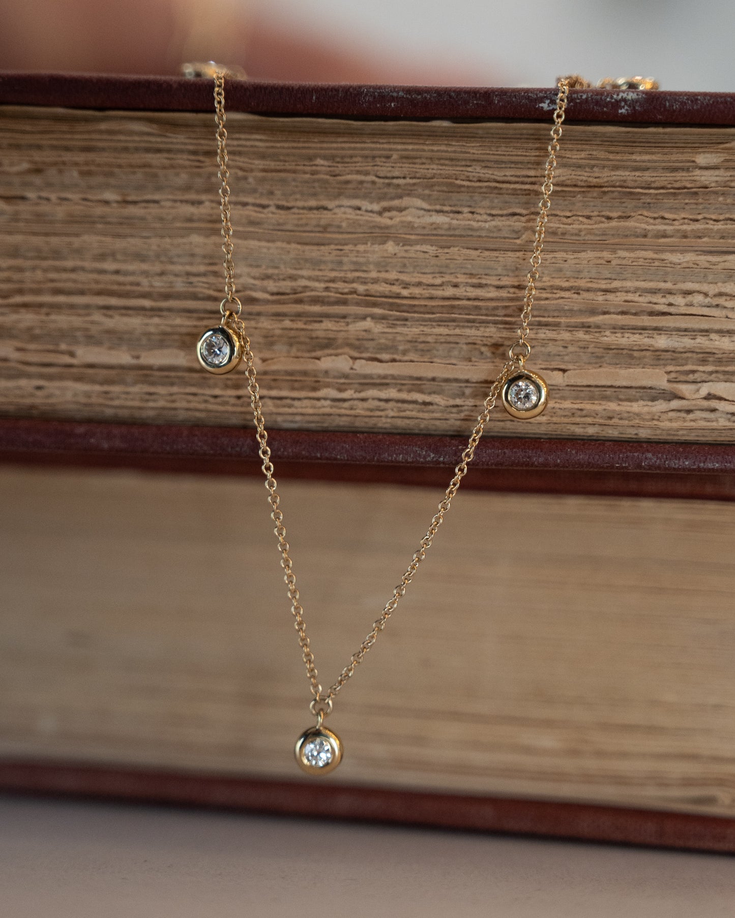 .46 Diamond Dangle Necklace in 14k Yellow Gold
