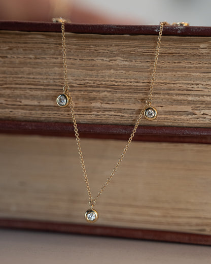 .46 Diamond Dangle Necklace in 14k Yellow Gold