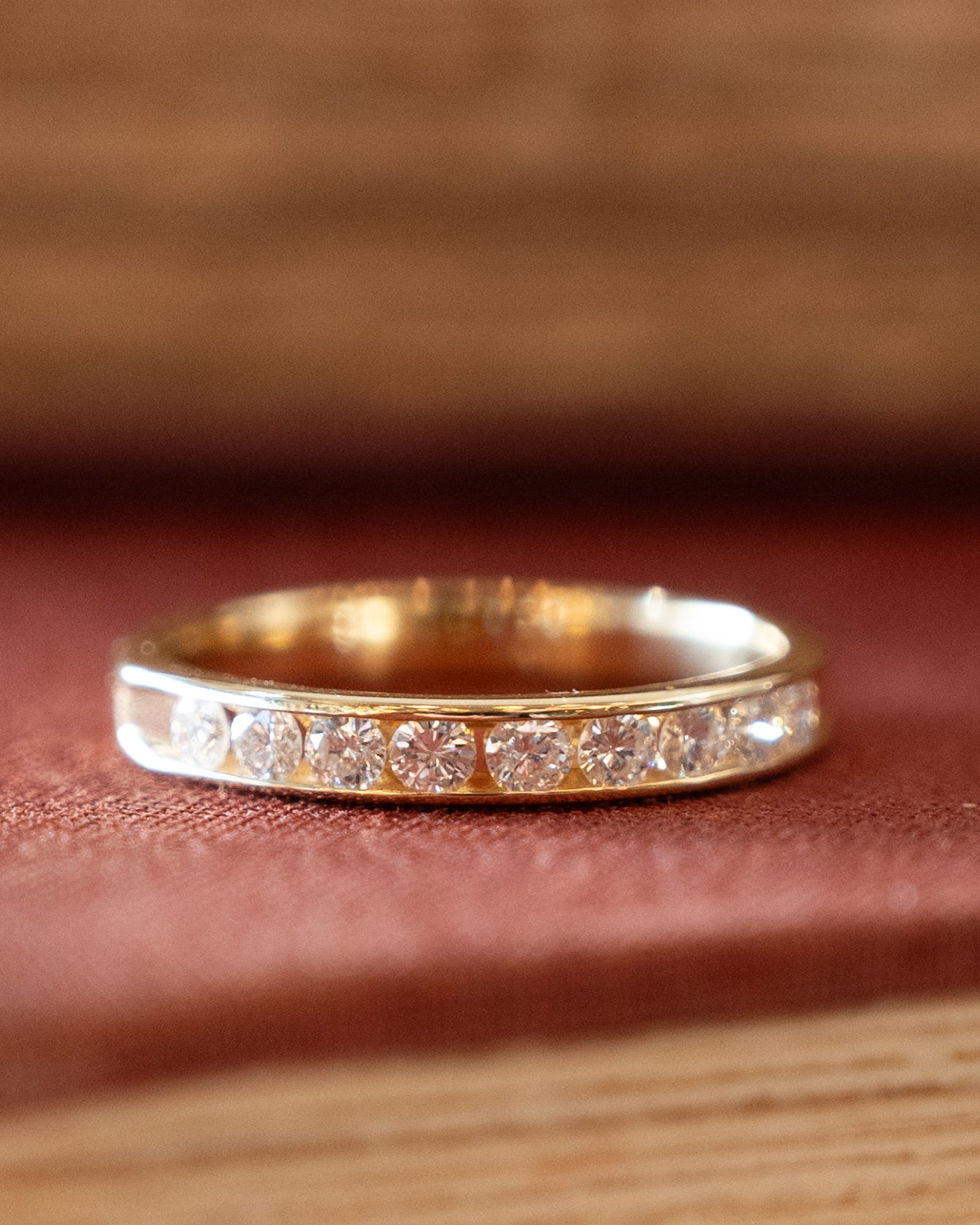 .54 Channel Set Diamond Wedding Band 14k Yellow Gold