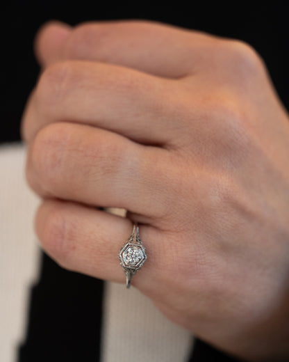 .12 Antique Deco Solitaire Engagement Ring 18k