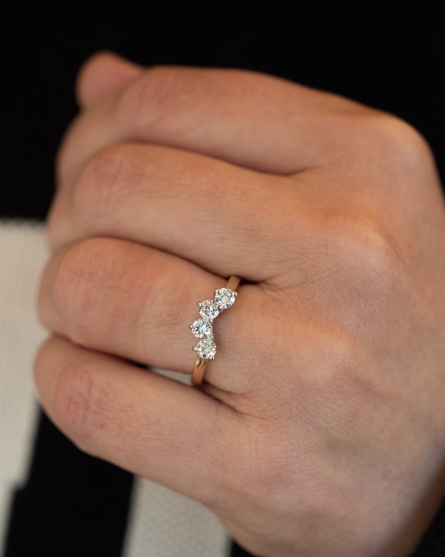 .64 Diamond Contour Two-Tone Band 14k