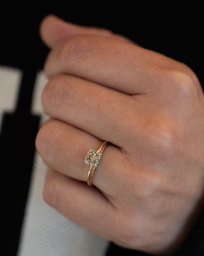 .45 Vintage Retro Champagne Diamond Engagement Ring 14k