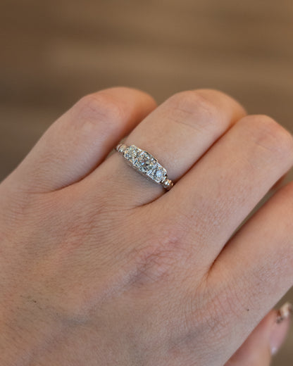 .50 Antique European Cut Diamond Engagement Ring 18k