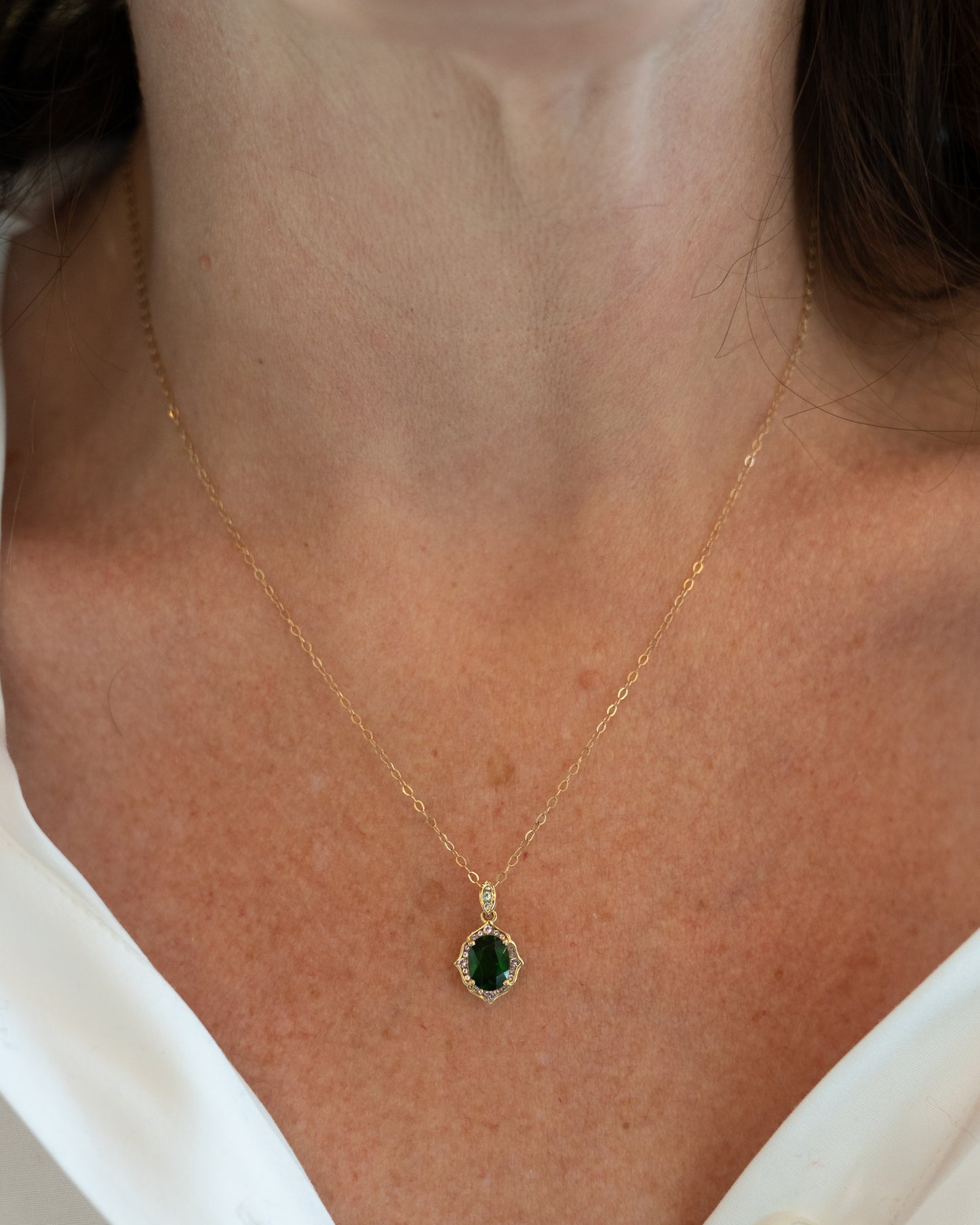 1.21 Tsavorite Garnet & Amethyst Pendant 14k