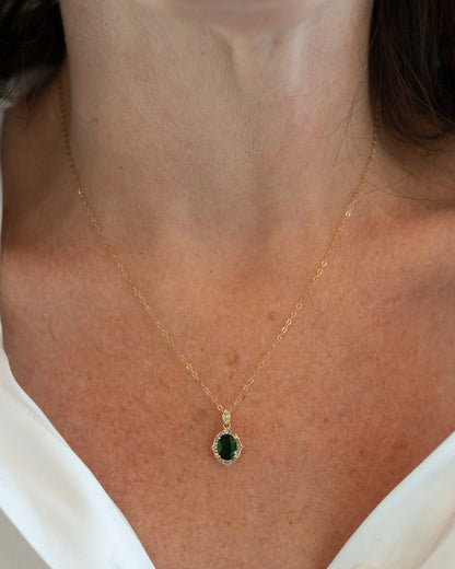 1.21 Tsavorite Garnet & Amethyst Pendant 14k