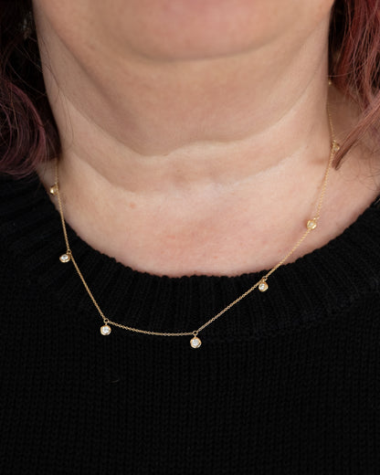 .46 Diamond Dangle Necklace in 14k Yellow Gold