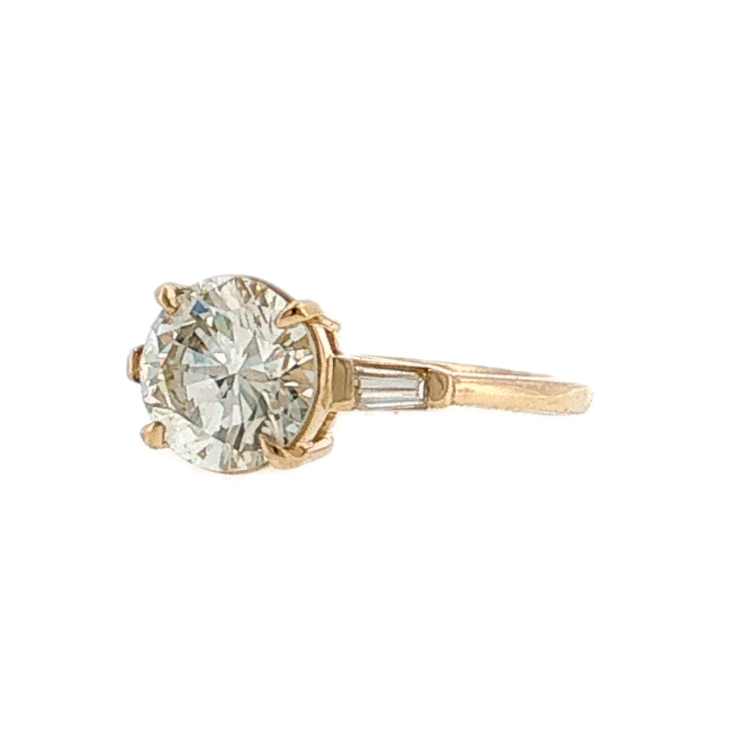 2.02 Carat Round Brilliant Diamond Engagement Ring 14k