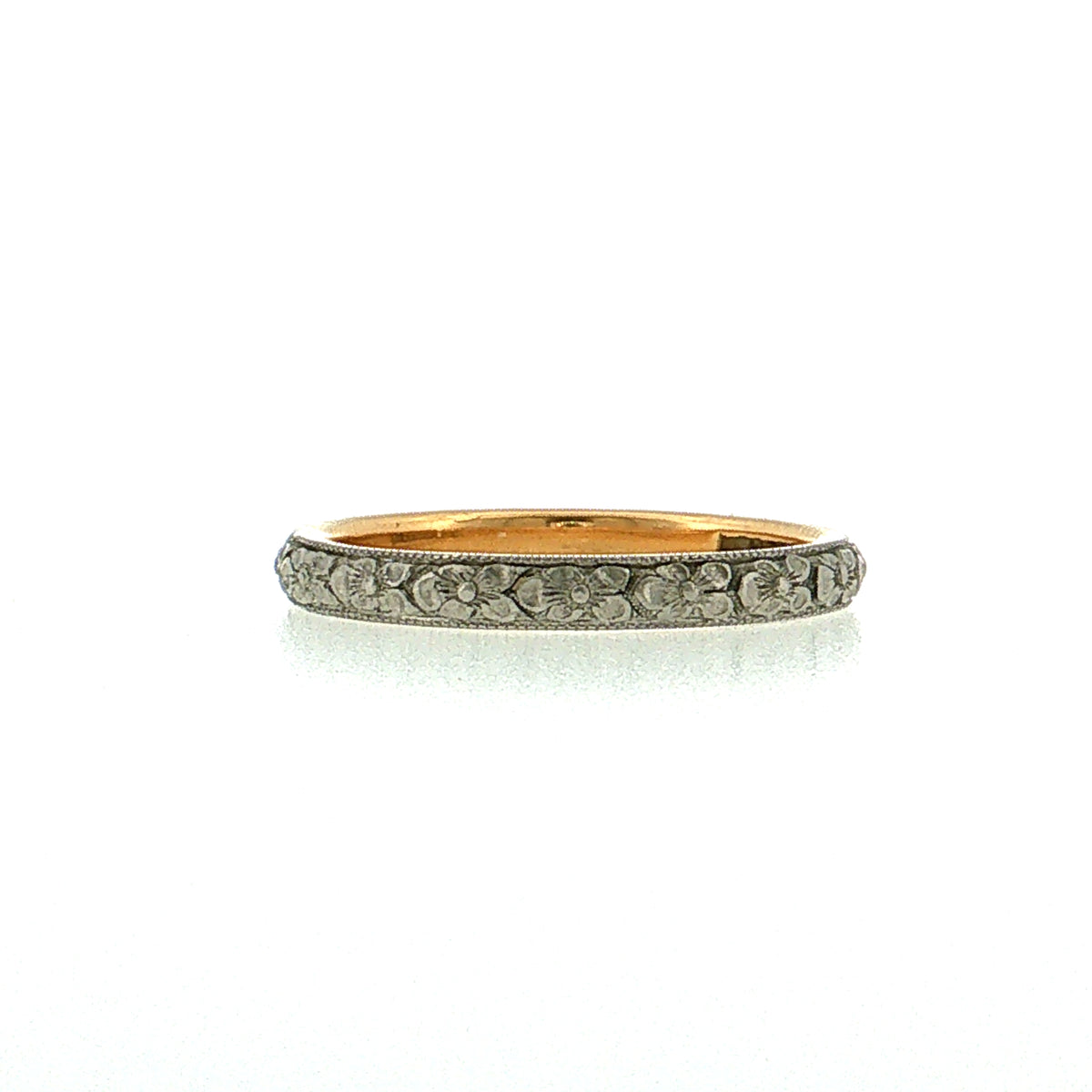 Antique Edwardian Orange Blossom Wedding Band 18k