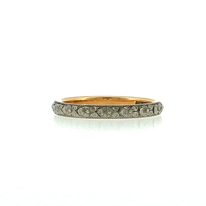 Antique Edwardian Orange Blossom Wedding Band 18k