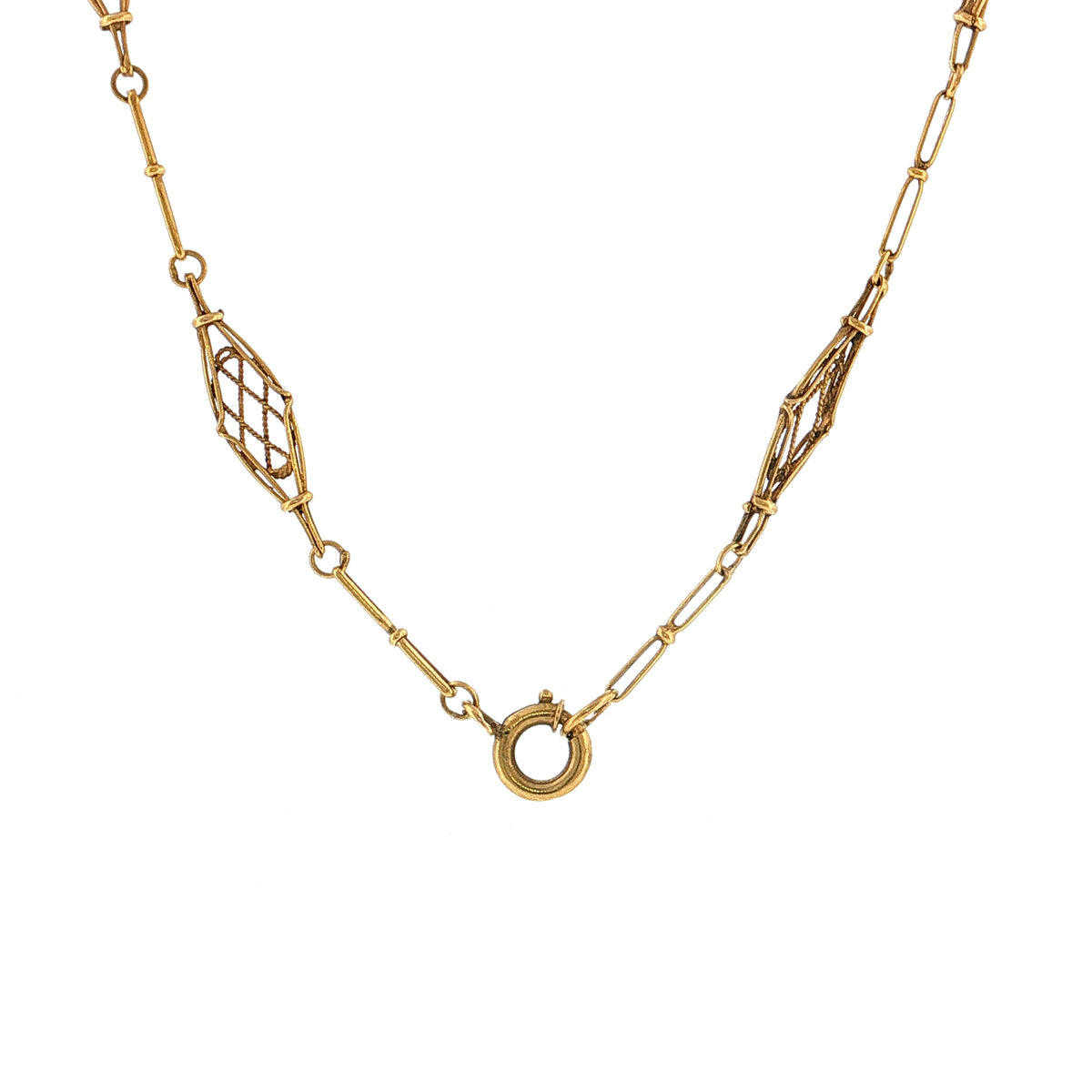 Antique Victorian Etruscan Revival Pendant Necklace 20k Gold
