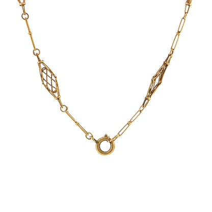 Antique Victorian Etruscan Revival Pendant Necklace 20k Gold