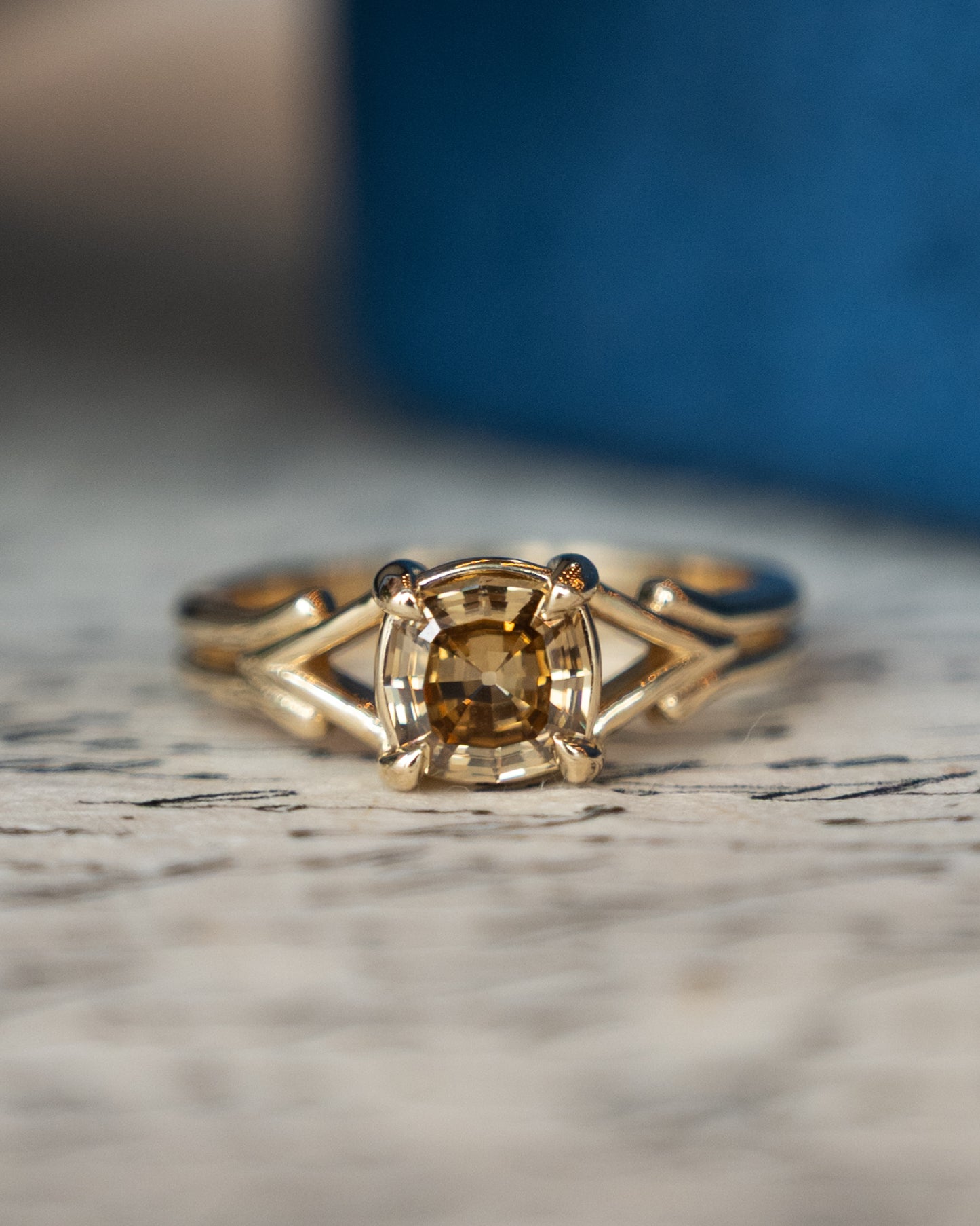 1.10 GIA Step Cushion Diamond Engagement Ring 14k