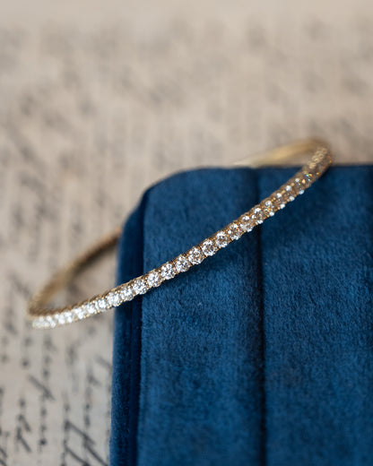 3.47 Diamond Bangle Bracelet 14k Yellow Gold
