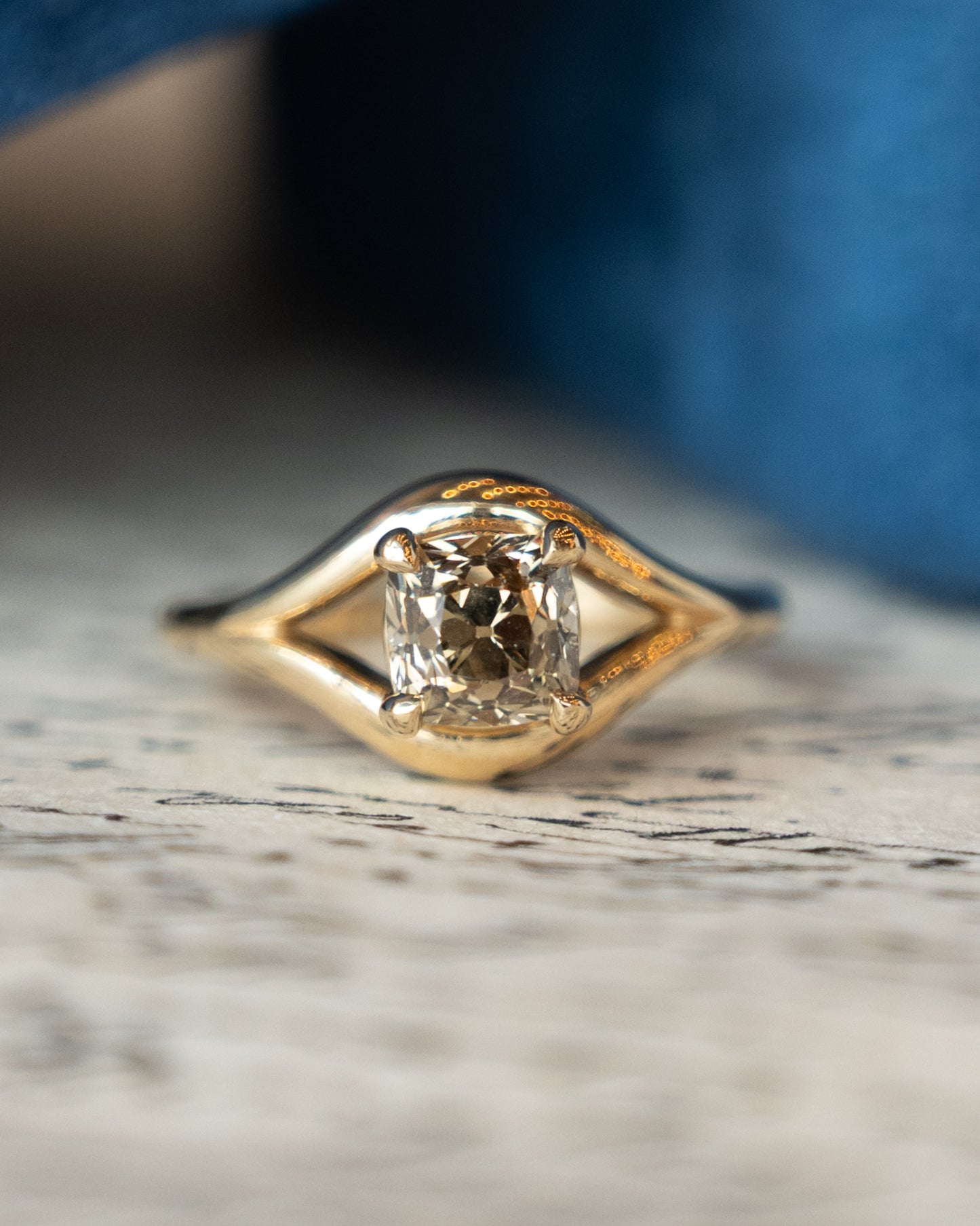 1.32 Old Mine Cushion Diamond Engagement Ring 14k