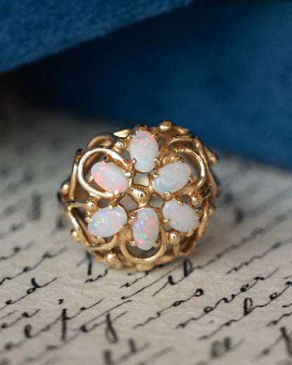 .96 Opal Cocktail Ring 14k Yellow Gold