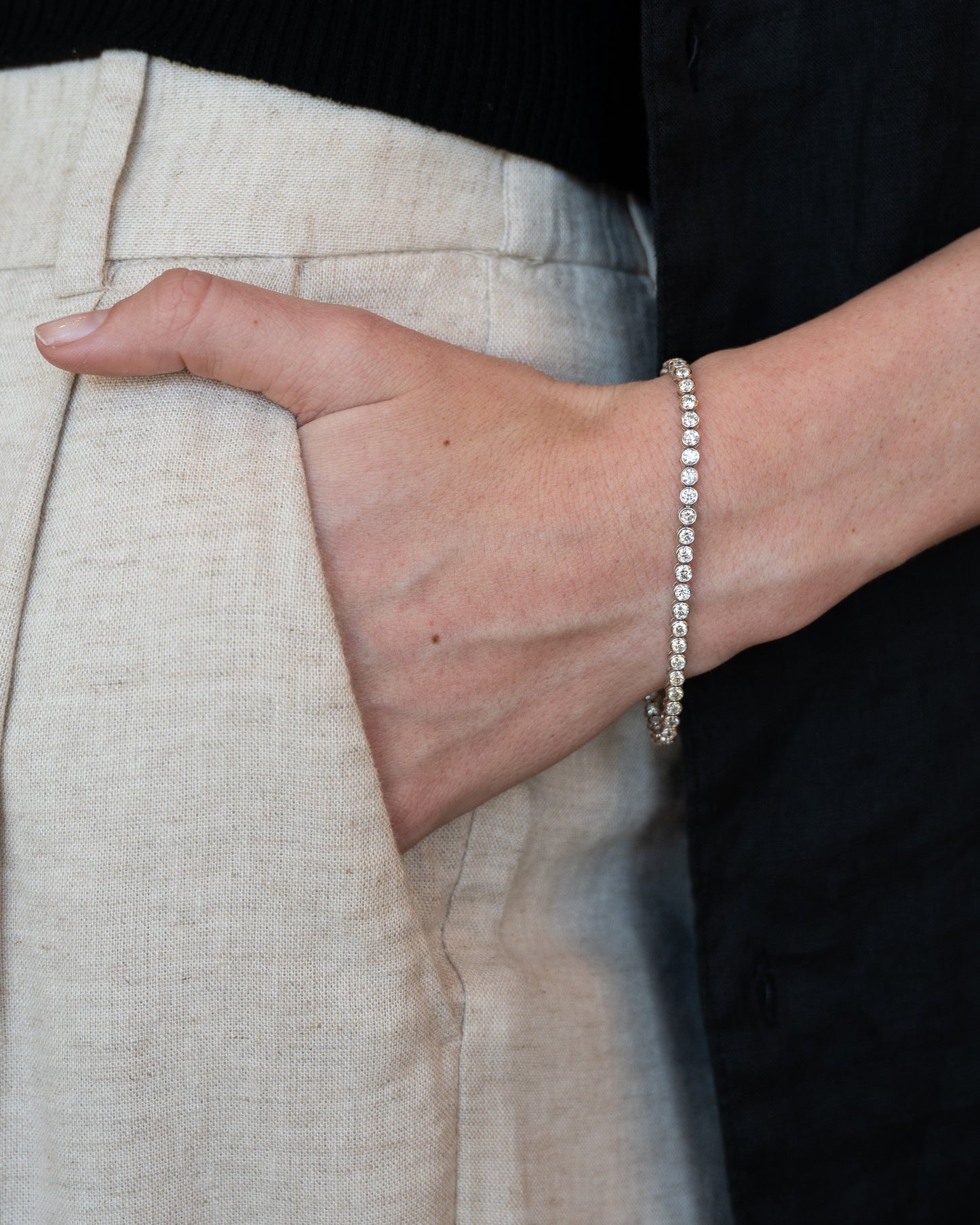 4.02 Round Brilliant Diamond Tennis Bracelet 14k