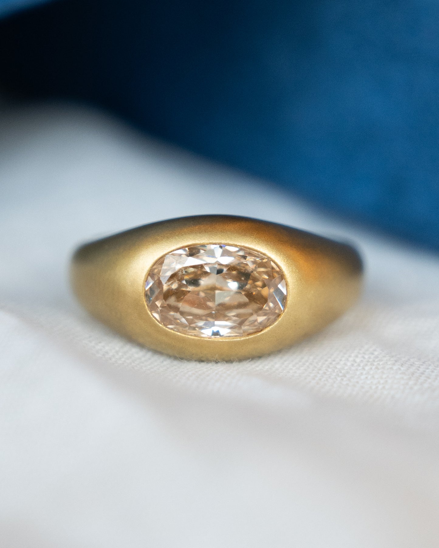 1.72 Oval Bezel Diamond Engagement Ring 18k