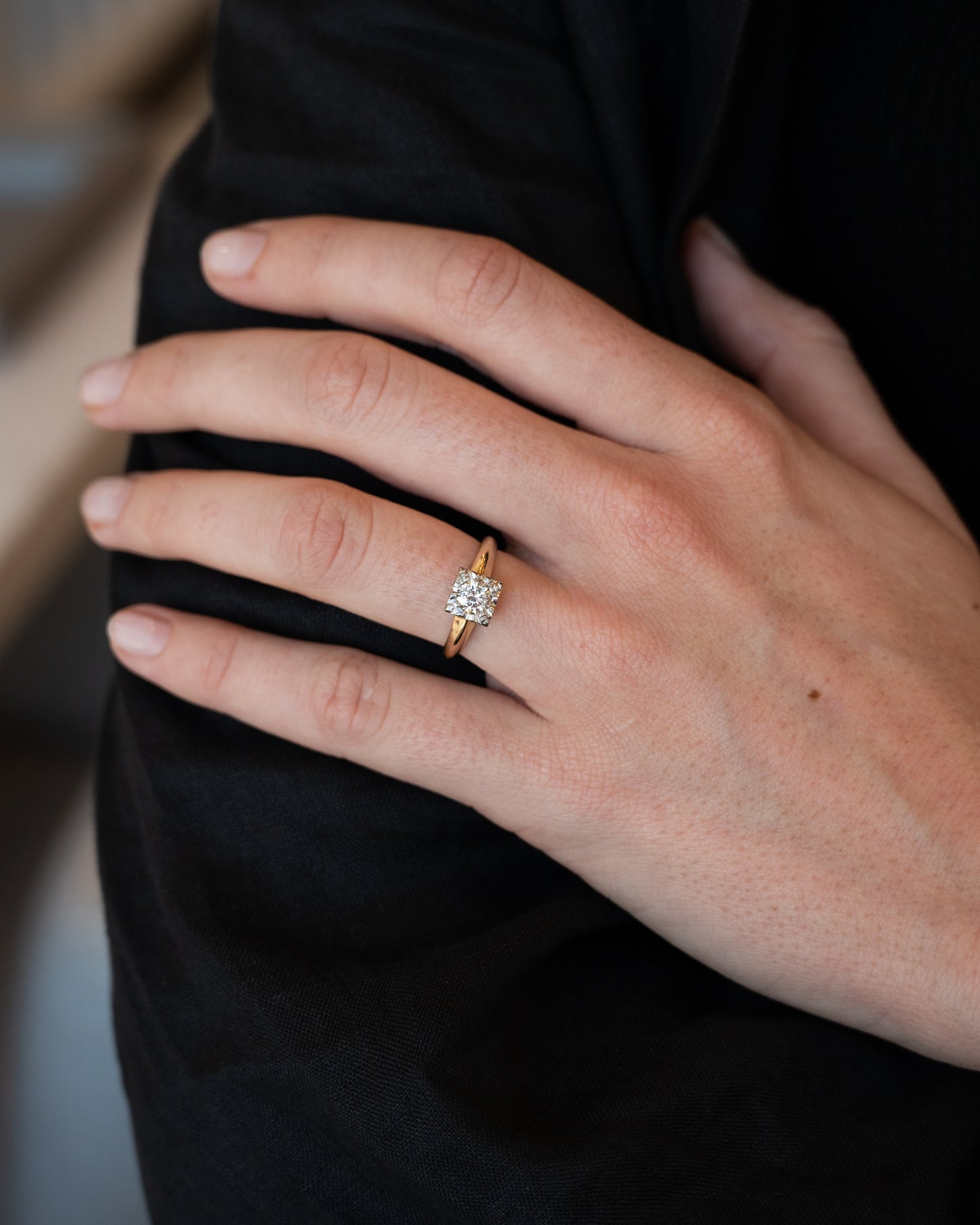 .48 Vintage Retro Diamond Engagement Ring 14k