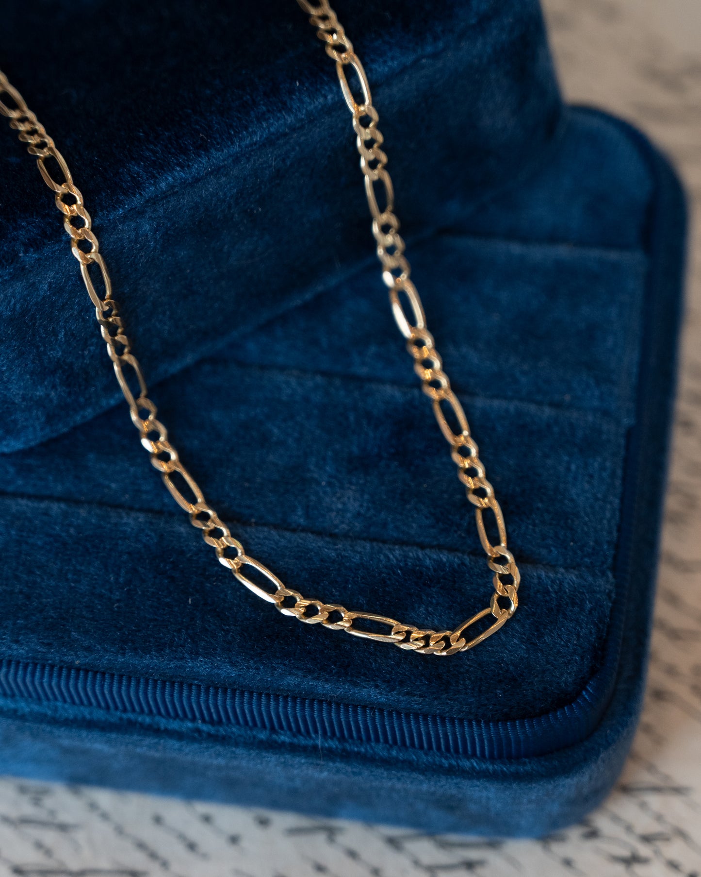 20" Figaro Chain Necklace 14k Yellow Gold