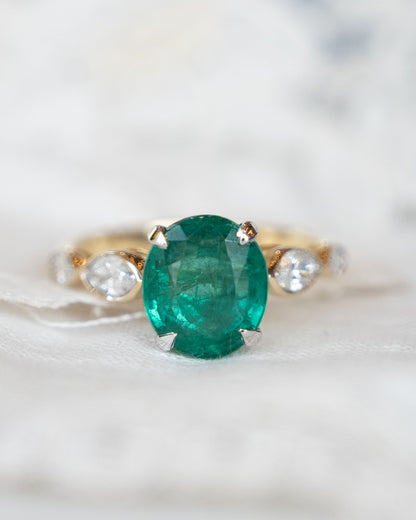 2.88 Emerald Engagement Ring Two-Tone 14k