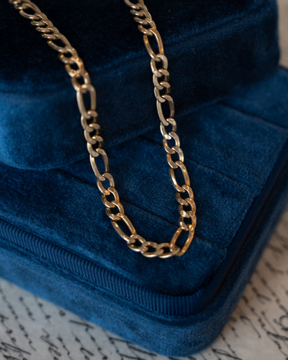 26" Figaro Chain Necklace 14k Yellow Gold
