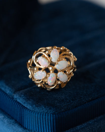 .96 Opal Cocktail Ring 14k Yellow Gold