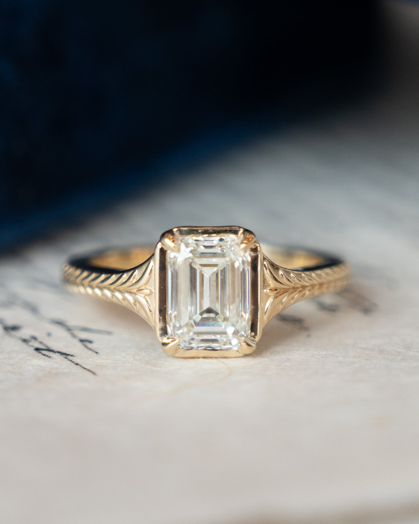 2.01 GIA Emerald Cut Diamond Engagement Ring 14k