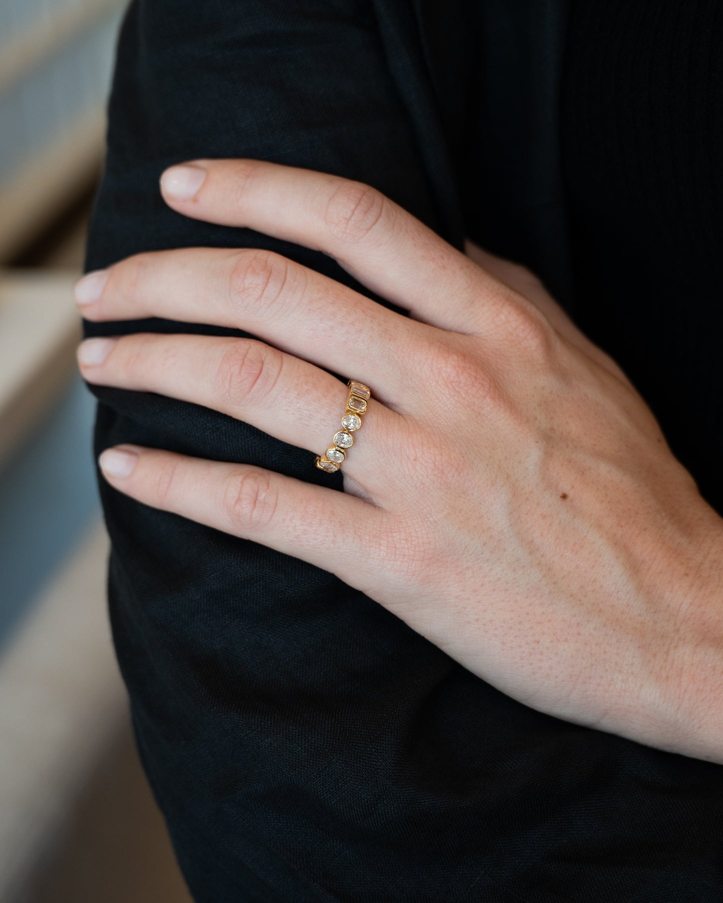 2.75 Mixed Diamond Eternity Wedding Band 18k