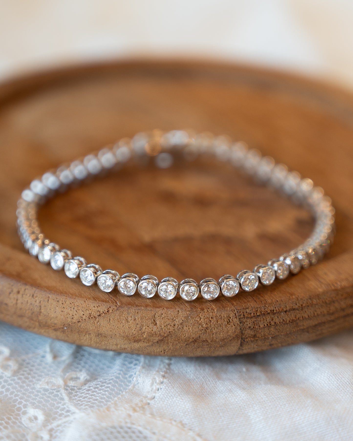 4.02 Round Brilliant Diamond Tennis Bracelet 14k