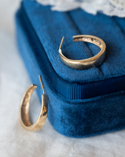 Tapered Hoop Earrings 14k Yellow Gold