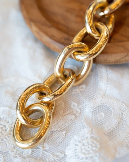 Oversized Link Statement Bracelet 18k Yellow Gold