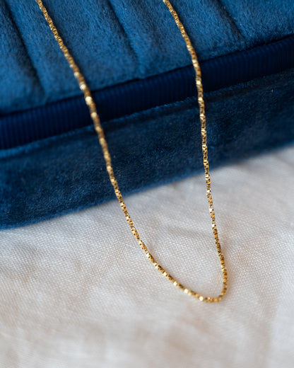 16.75" Twisted Box Chain Necklace 14k Yellow Gold