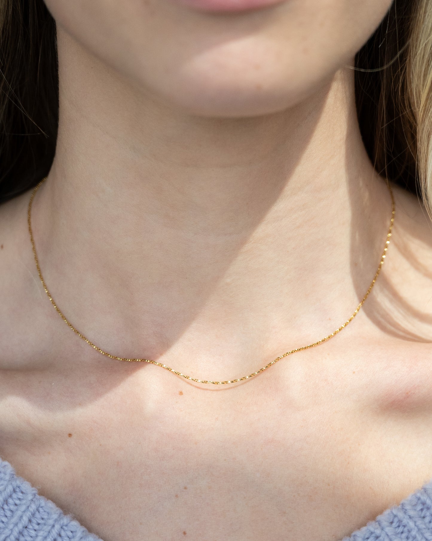 16.75" Twisted Box Chain Necklace 14k Yellow Gold