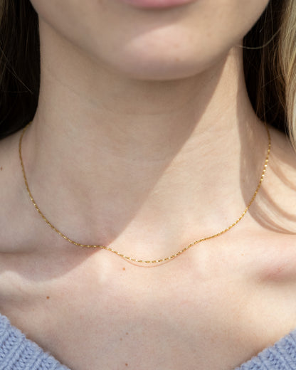 16.75" Twisted Box Chain Necklace 14k Yellow Gold