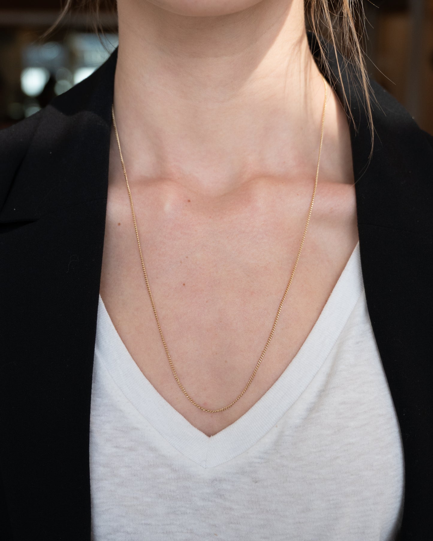 24" Curb Link Chain Necklace 14k Yellow Gold