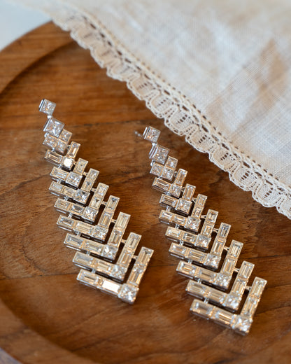 8.27 Lugano Chevron Diamond Drop Earrings 18k