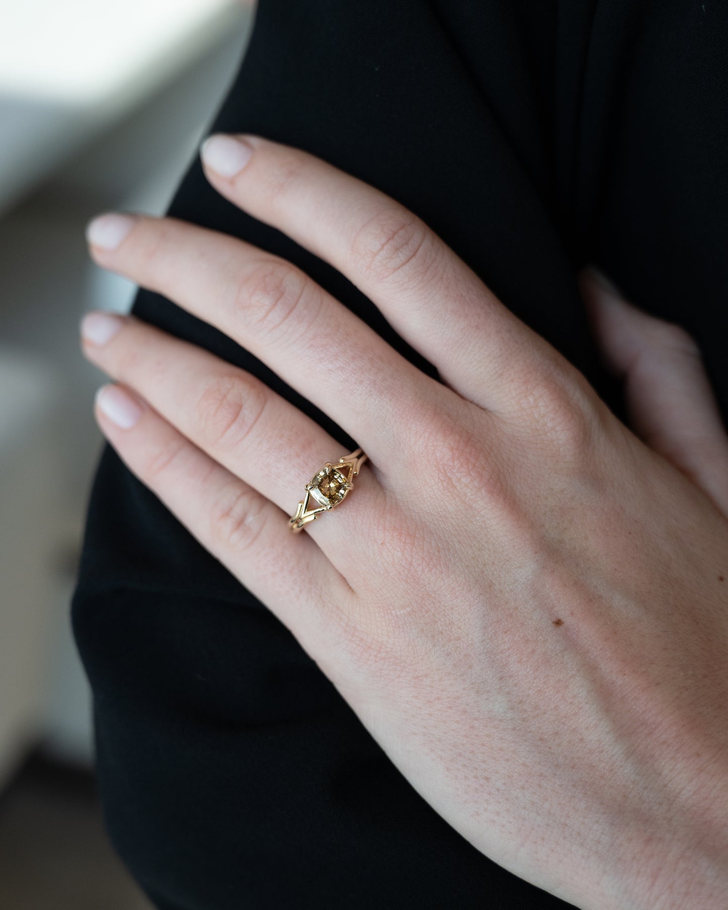 1.10 GIA Step Cushion Diamond Engagement Ring 14k